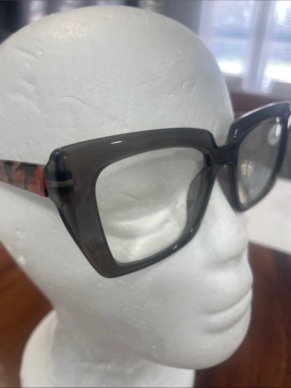 Bold Oversized Square Reading Glasses in Gray